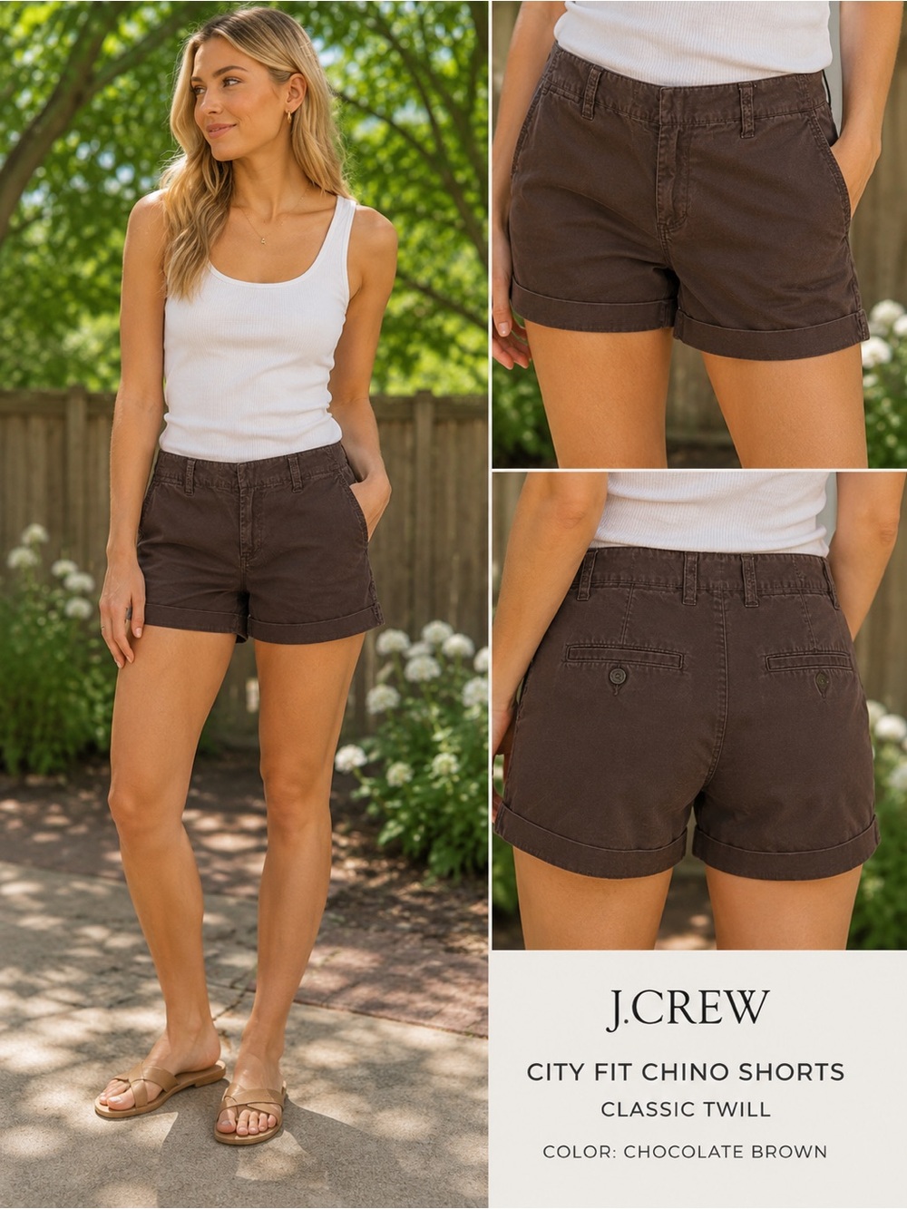 Jcrew Casual Brown Chino Bermuda Shorts - Women's